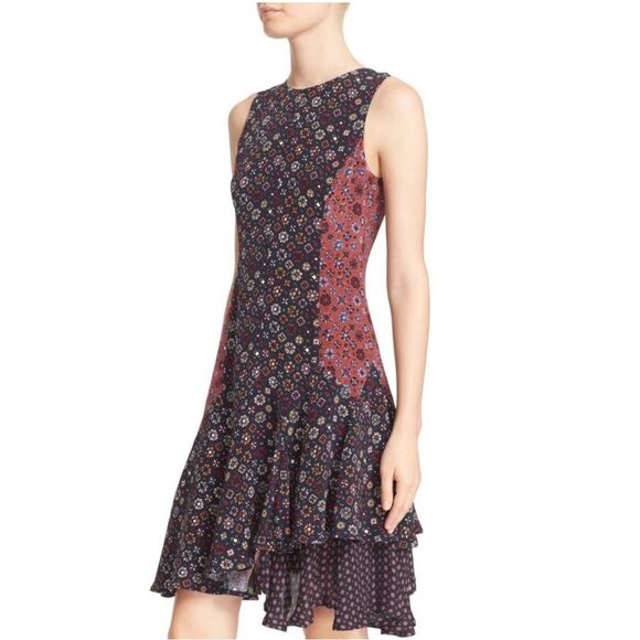 Derek Lam 10 Crosby Foulard Medallion Print Silk Dress Sz 8 Boho Career Office - Picture 7 of 15